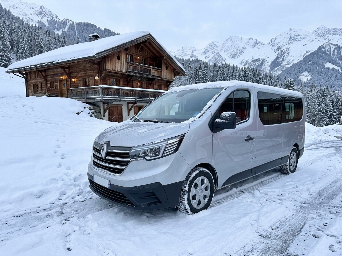 Taxi transfert privé - Renault Trafic Allongé 2021 gris Taxi transfert privé - Renault Trafic Allongé 2021 gris